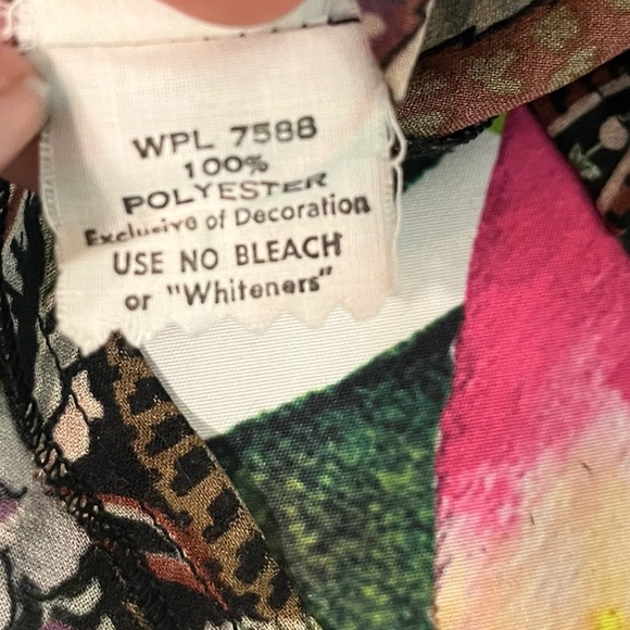 Vintage Sz 6 Brown Multicolor Paisley Maximalist Flowy Office Dressy Blouse - Picture 8 of 10